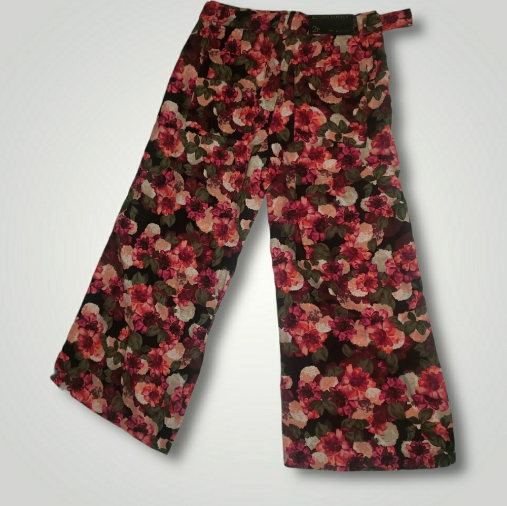 Banana Republic Blake Crop Floral Wide Leg Pants - Picture 4 of 6
